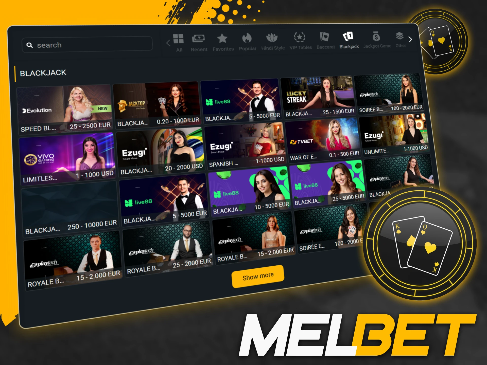 Melbet blackjack offers Classic, American, and Infinite versions for all players.