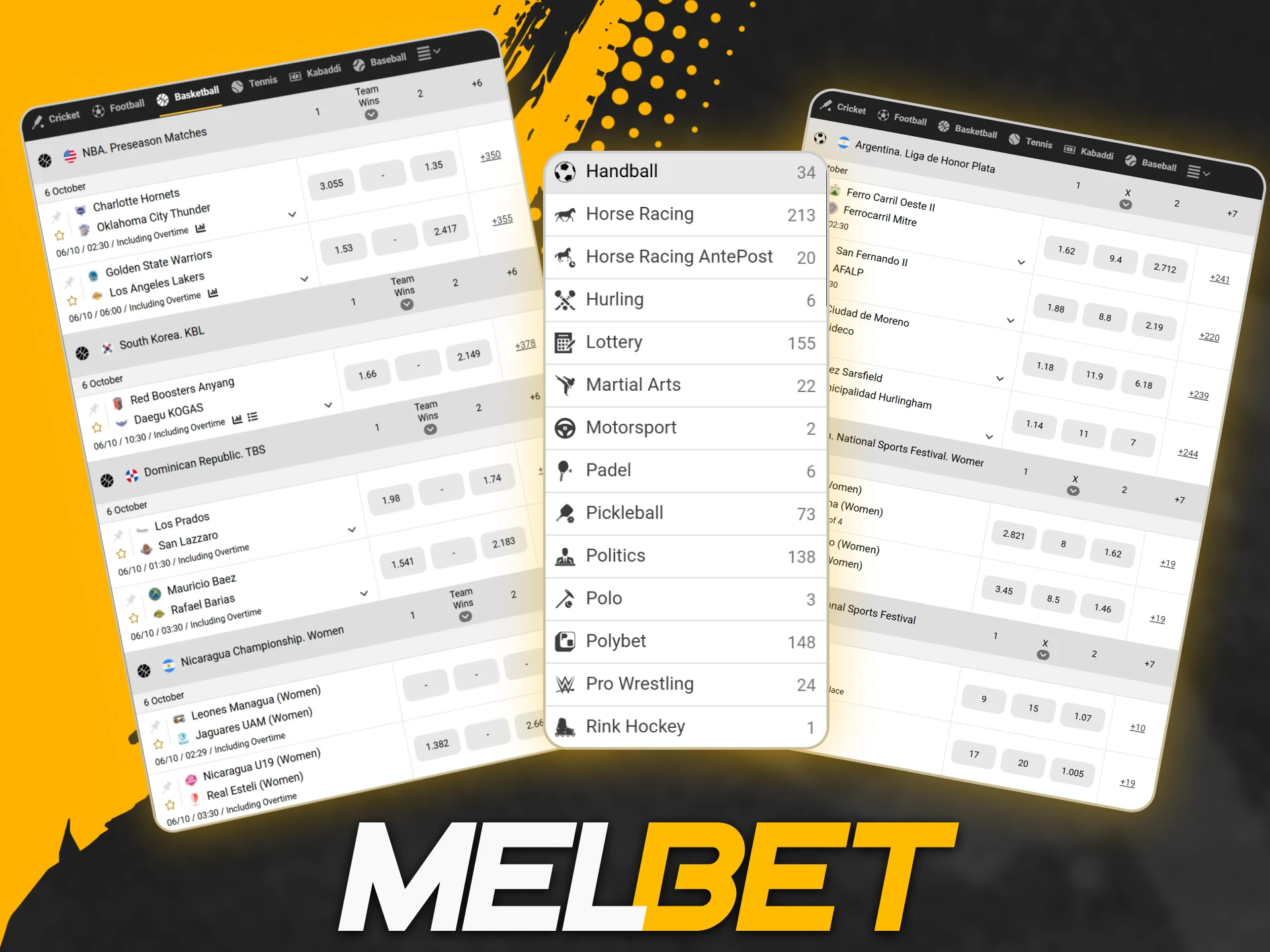 Explore betting on basketball, darts, golf, and many other sports at the official Melbet site.