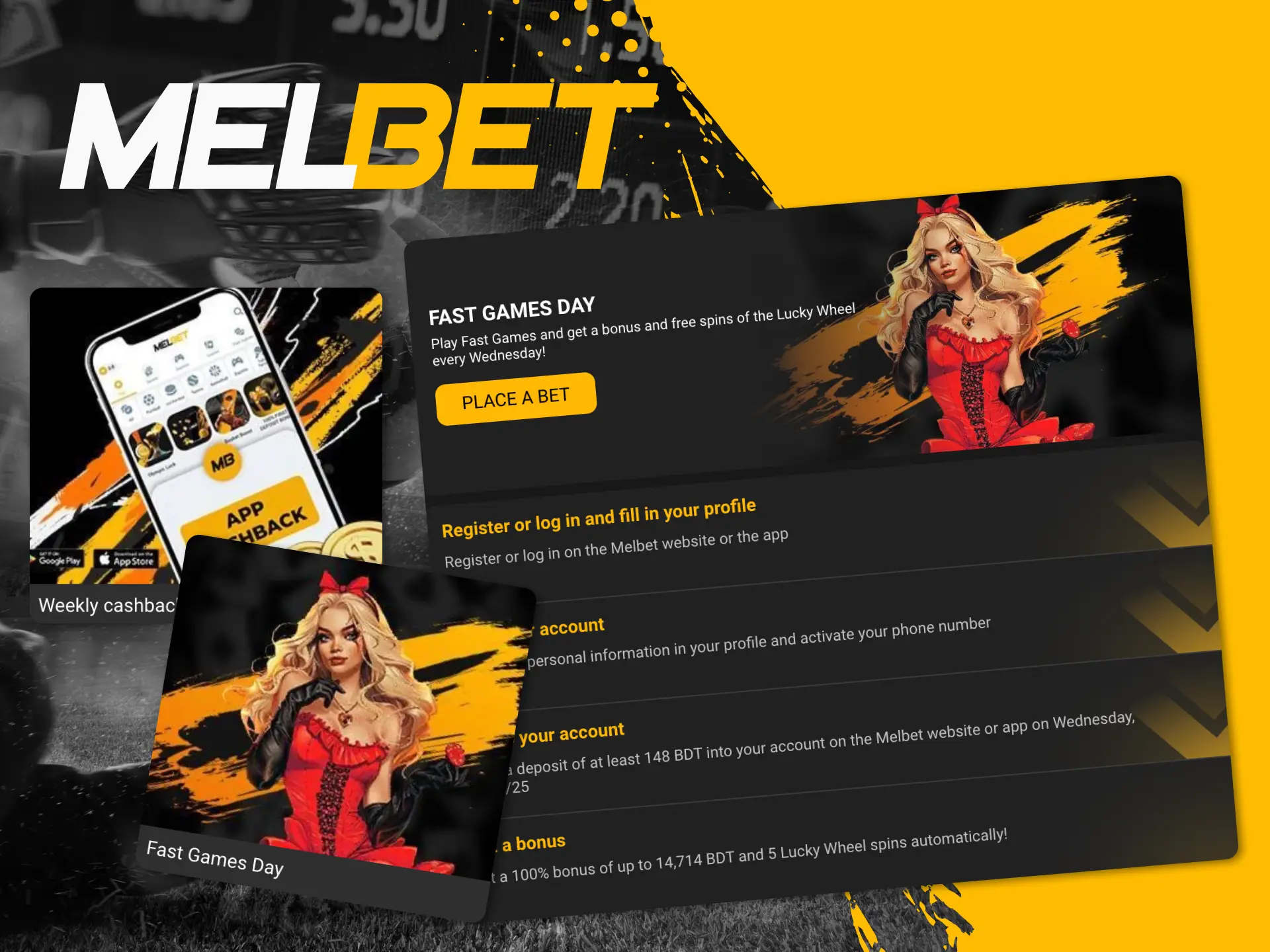 Find out what bonuses you can use at Melbet online casino every week.