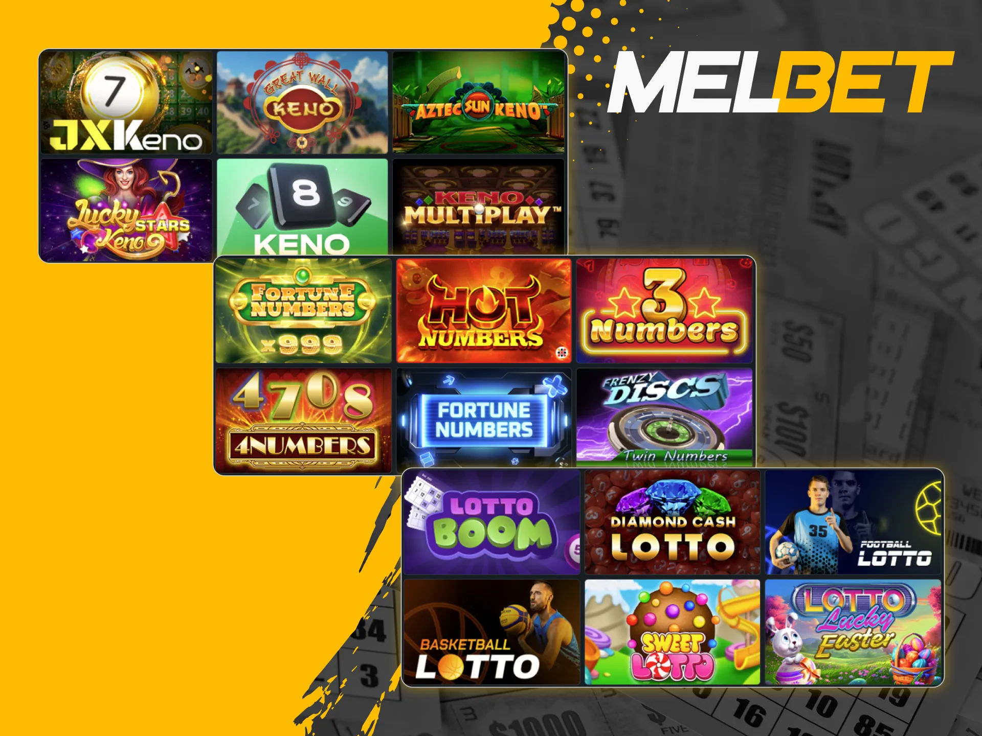 Games similar to bingo on Melbet offer the same thrill and joy.